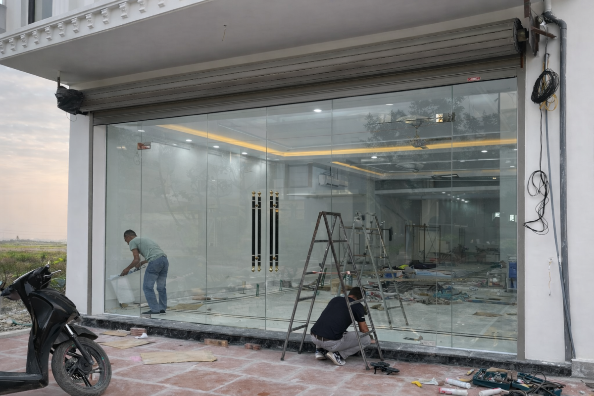 bản lề âm sàn cửa thủy lực